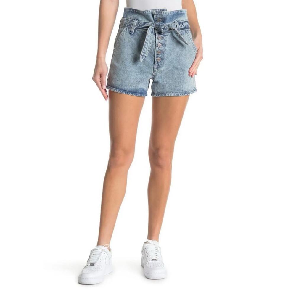 GRLFRND Brynn High Waisted Button fly Paper Bag Shorts 29